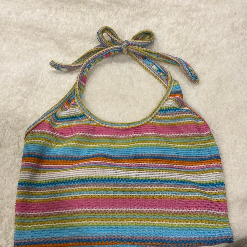 Multi color halter top